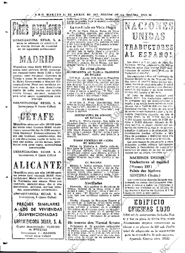 ABC MADRID 11-04-1967 página 84