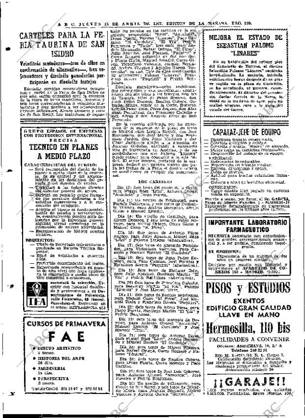 ABC MADRID 13-04-1967 página 110