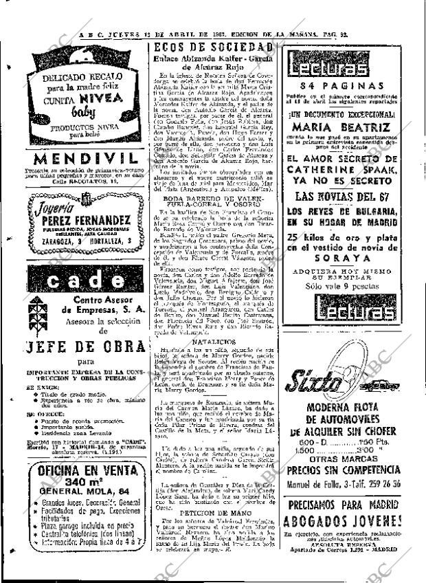 ABC MADRID 13-04-1967 página 92