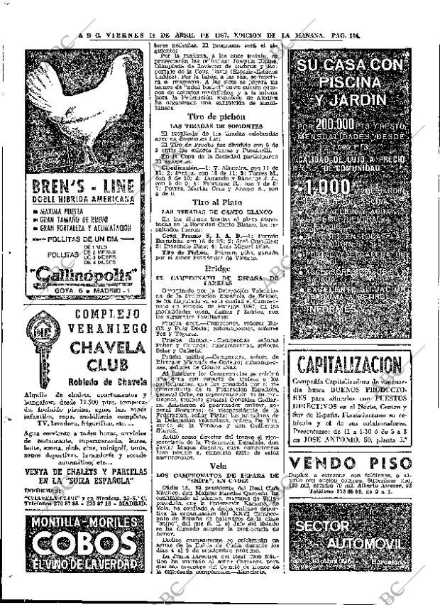 ABC MADRID 14-04-1967 página 104