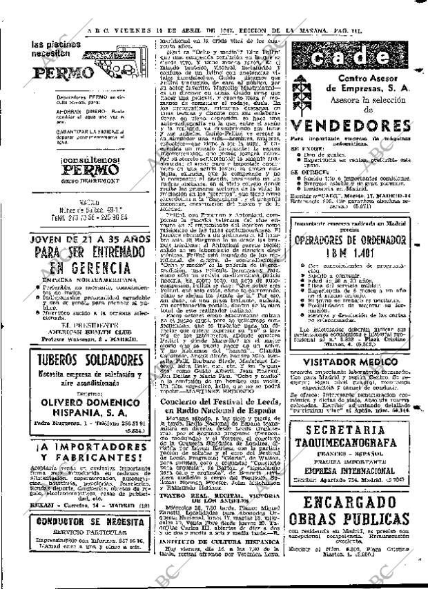 ABC MADRID 14-04-1967 página 111