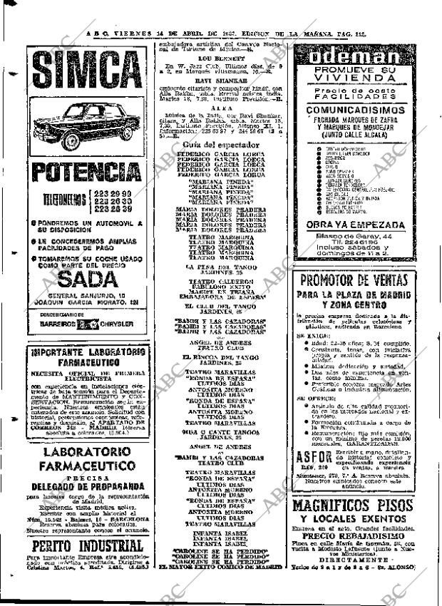 ABC MADRID 14-04-1967 página 112
