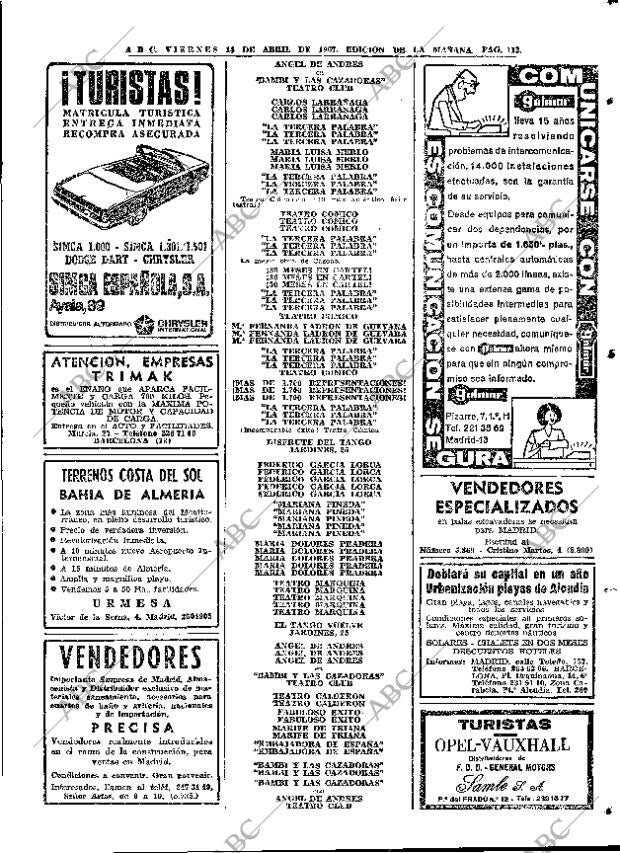 ABC MADRID 14-04-1967 página 113