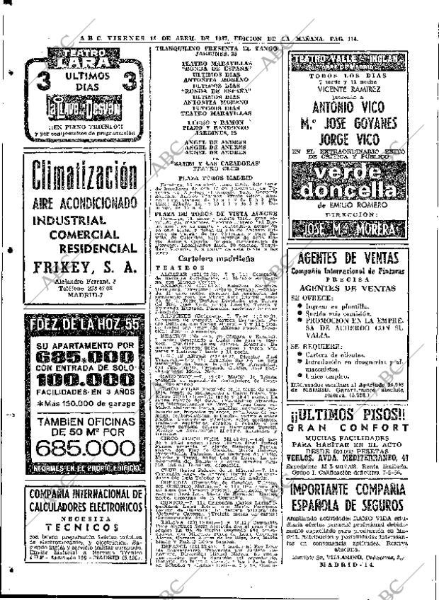 ABC MADRID 14-04-1967 página 114