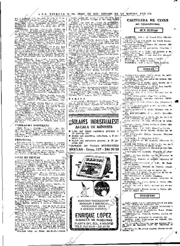 ABC MADRID 14-04-1967 página 115