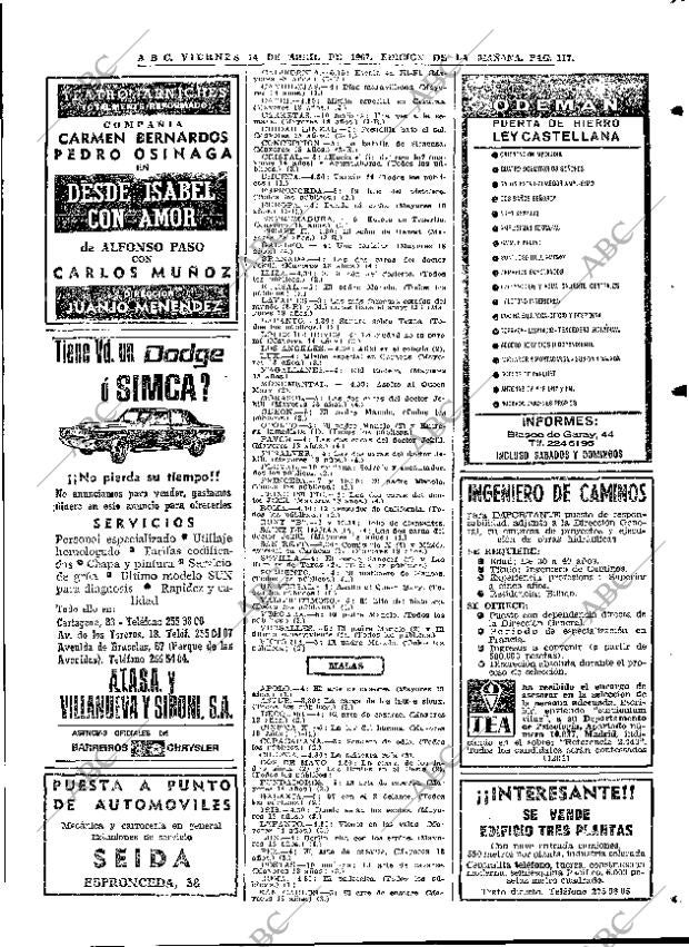 ABC MADRID 14-04-1967 página 117