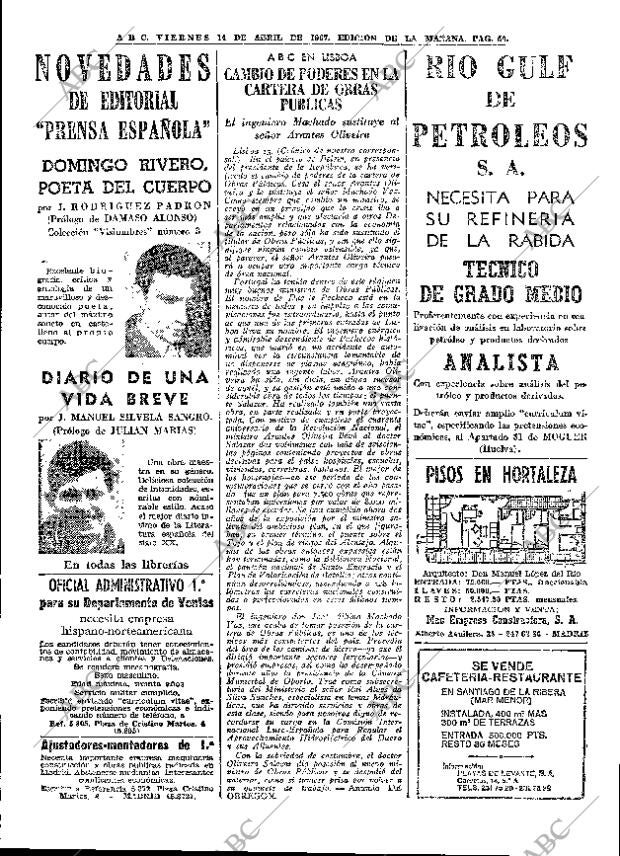 ABC MADRID 14-04-1967 página 50