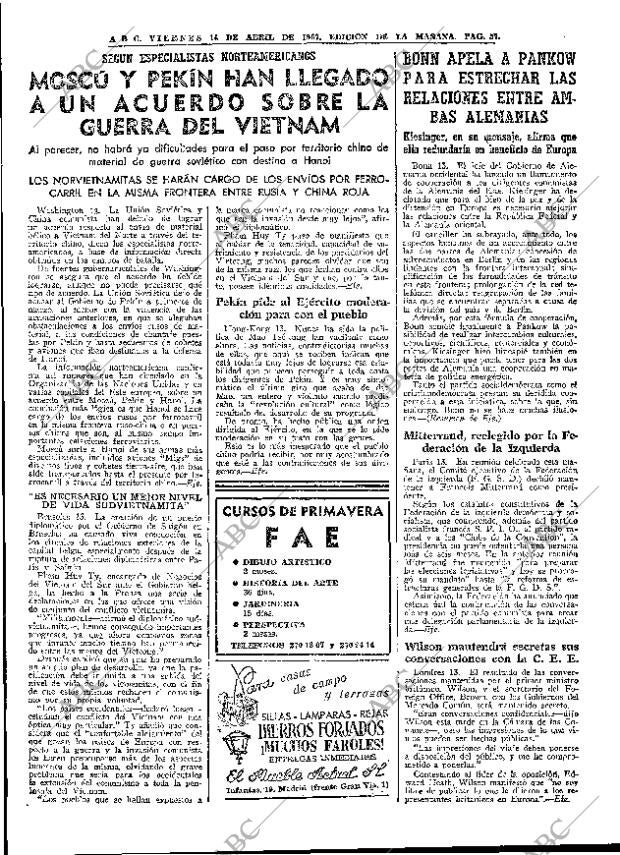 ABC MADRID 14-04-1967 página 57