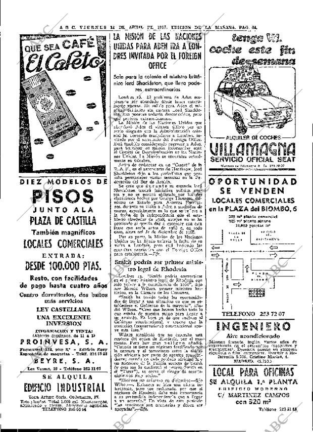 ABC MADRID 14-04-1967 página 64