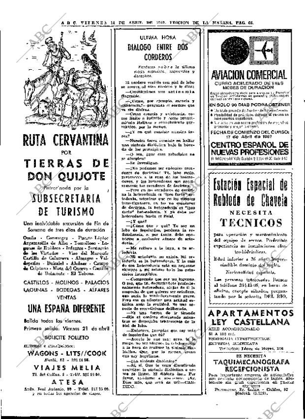ABC MADRID 14-04-1967 página 66