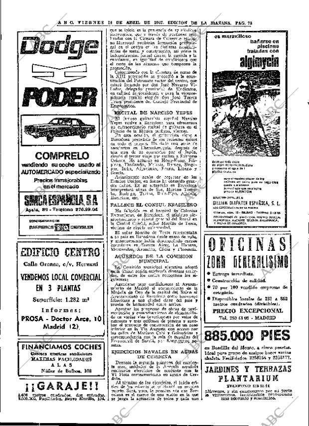 ABC MADRID 14-04-1967 página 78