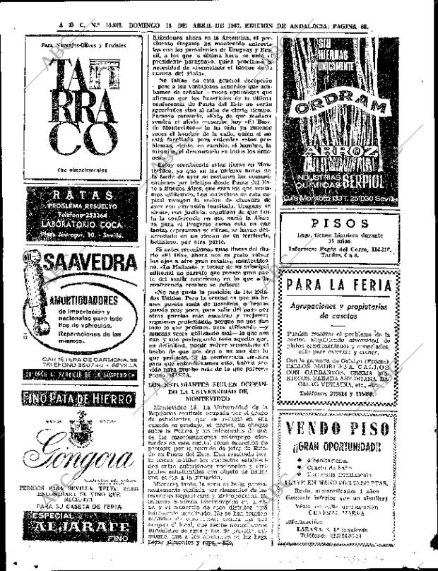 ABC SEVILLA 16-04-1967 página 68