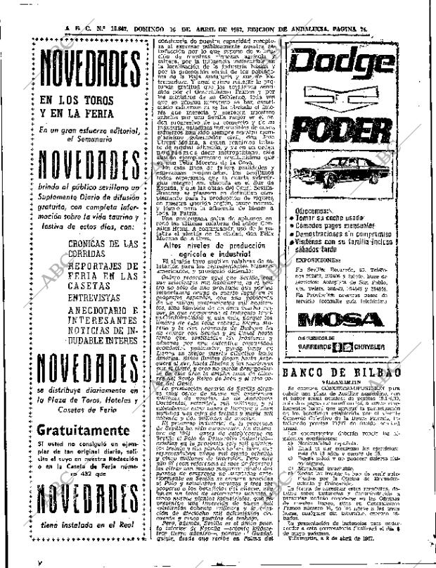 ABC SEVILLA 16-04-1967 página 74