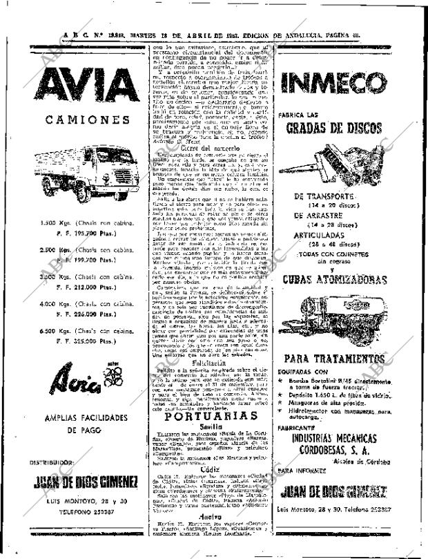 ABC SEVILLA 18-04-1967 página 60