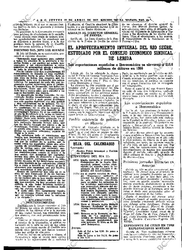 ABC MADRID 27-04-1967 página 44