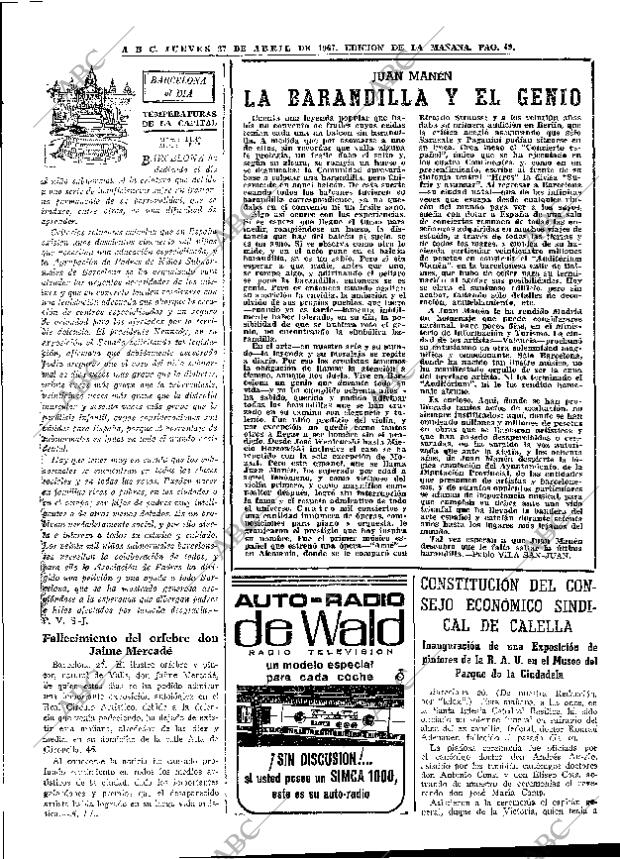 ABC MADRID 27-04-1967 página 49
