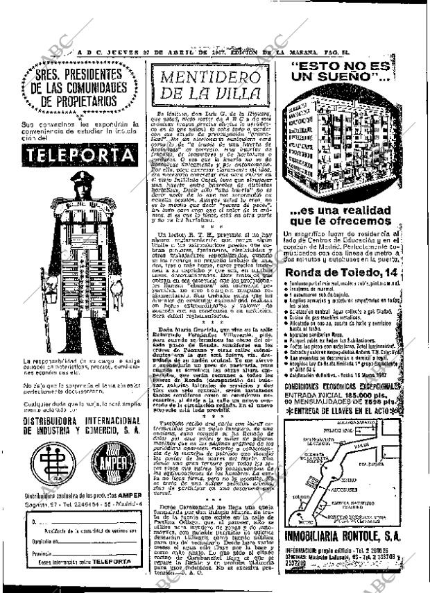 ABC MADRID 27-04-1967 página 54