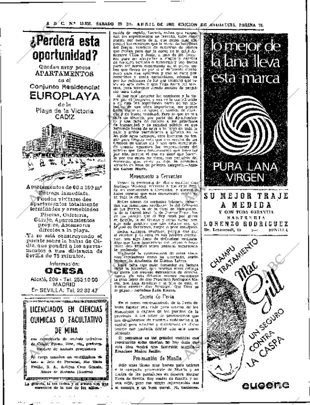 ABC SEVILLA 29-04-1967 página 78