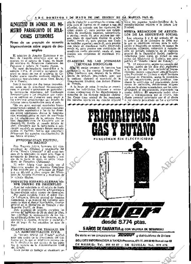 ABC MADRID 07-05-1967 página 61
