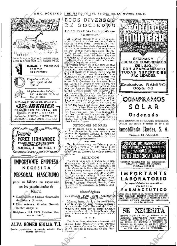 ABC MADRID 07-05-1967 página 74