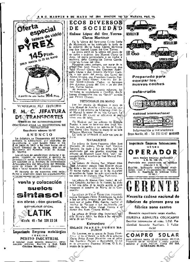 ABC MADRID 09-05-1967 página 70