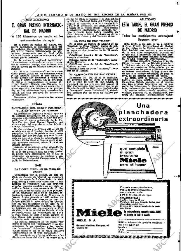 ABC MADRID 13-05-1967 página 113