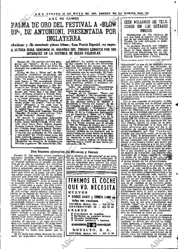 ABC MADRID 13-05-1967 página 117