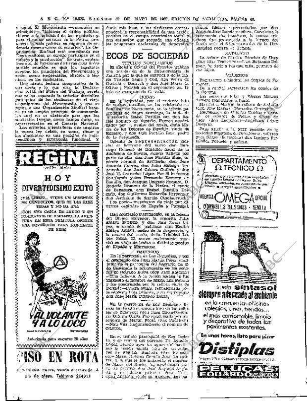 ABC SEVILLA 20-05-1967 página 42