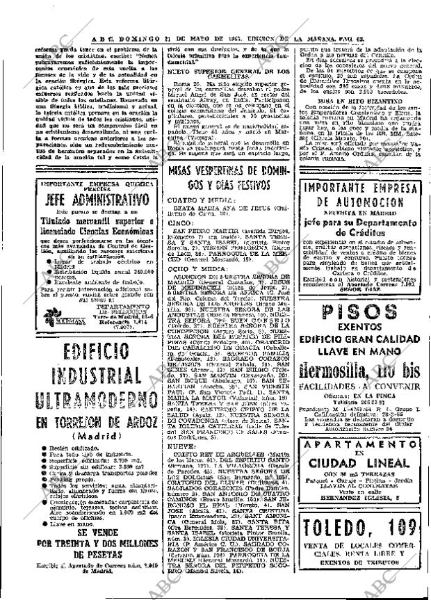 ABC MADRID 21-05-1967 página 62