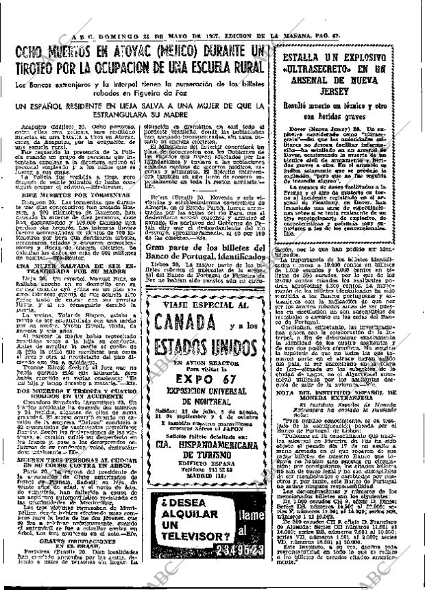 ABC MADRID 21-05-1967 página 67