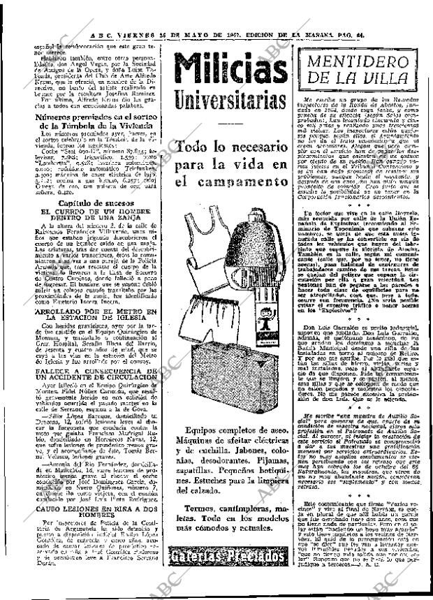 Periodico Abc Madrid 26 05 1967 Portada Archivo Abc