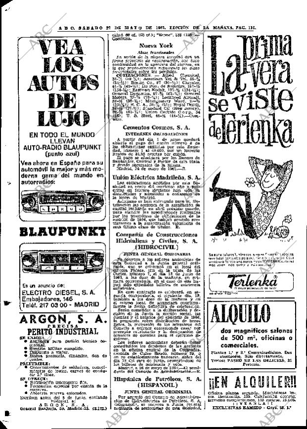 ABC MADRID 27-05-1967 página 116