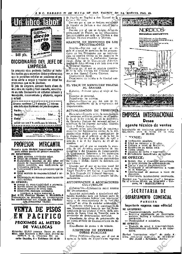 ABC MADRID 27-05-1967 página 64