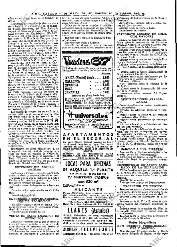 ABC MADRID 27-05-1967 página 65