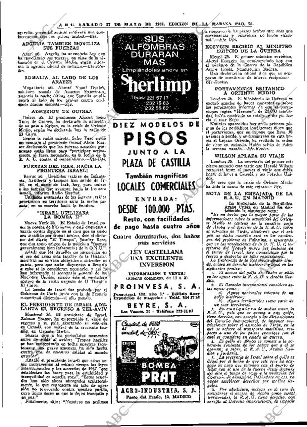 ABC MADRID 27-05-1967 página 72