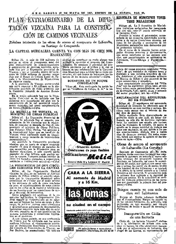 ABC MADRID 27-05-1967 página 87