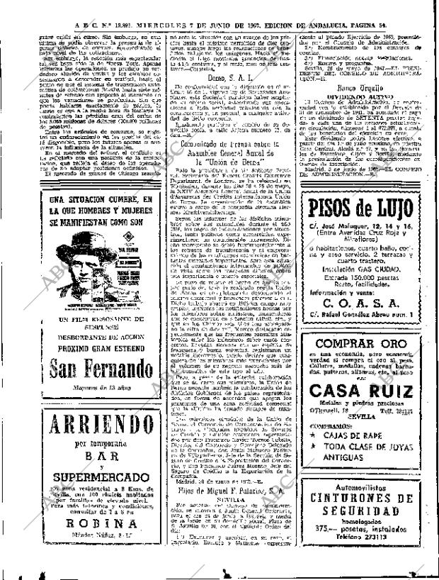 ABC SEVILLA 07-06-1967 página 54