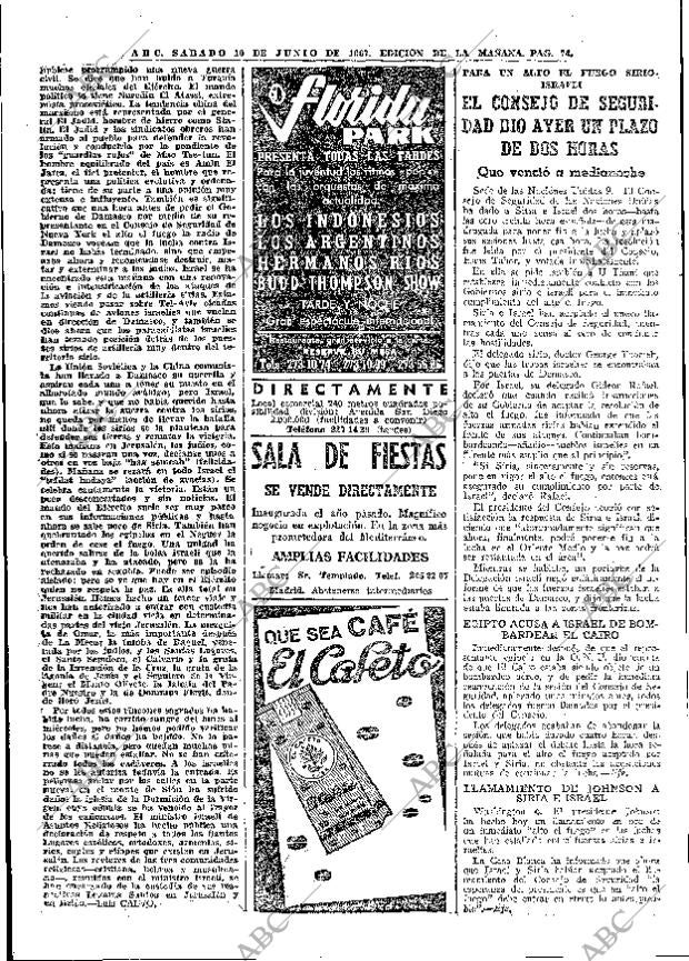 ABC MADRID 10-06-1967 página 74
