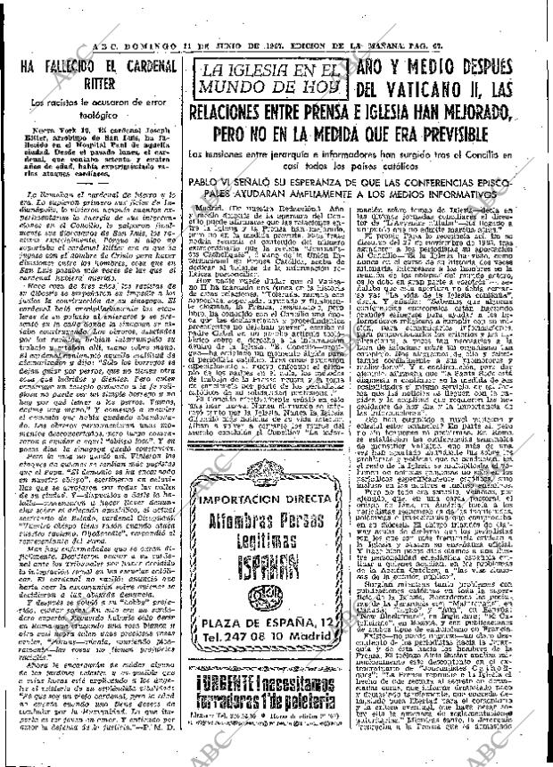 ABC MADRID 11-06-1967 página 67