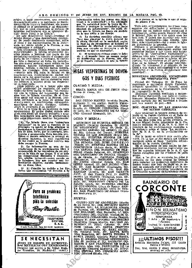 ABC MADRID 11-06-1967 página 68