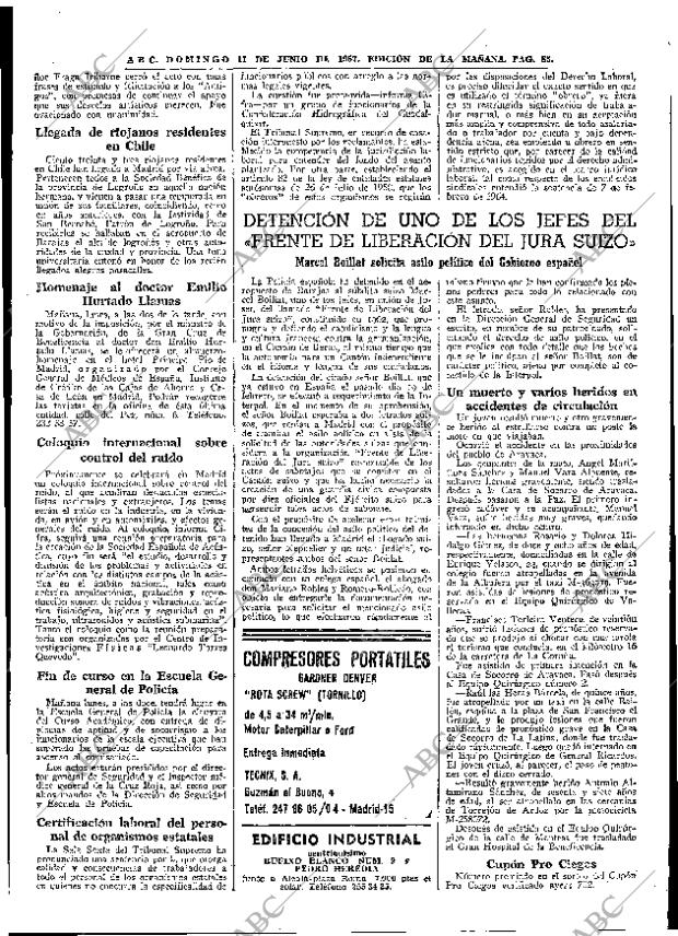 ABC MADRID 11-06-1967 página 85