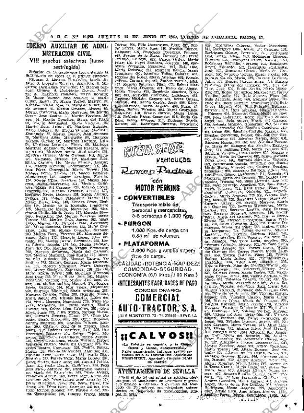 ABC SEVILLA 15-06-1967 página 57