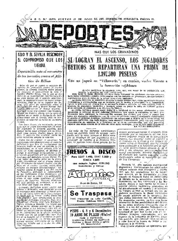 ABC SEVILLA 15-06-1967 página 63