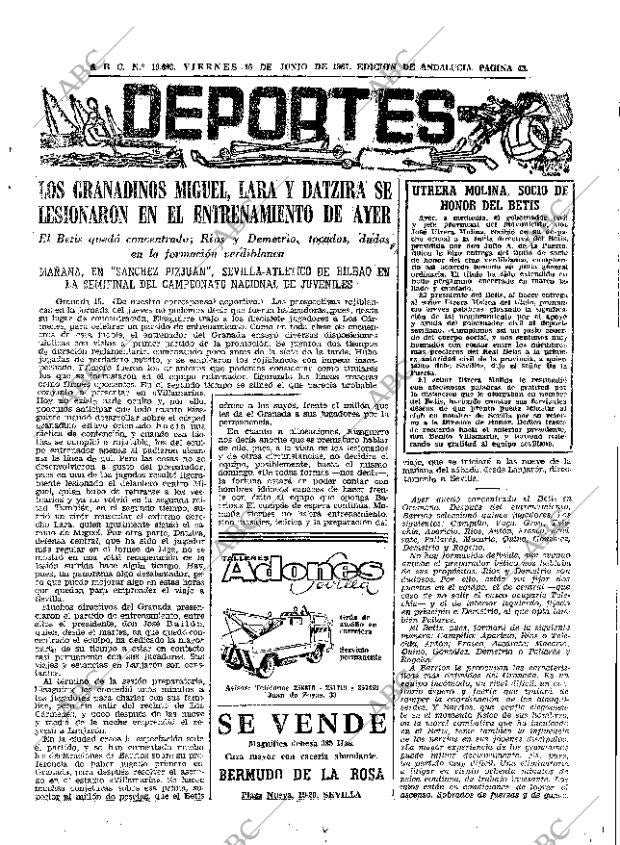 ABC SEVILLA 16-06-1967 página 43
