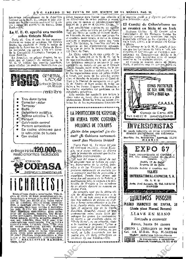 ABC MADRID 17-06-1967 página 70