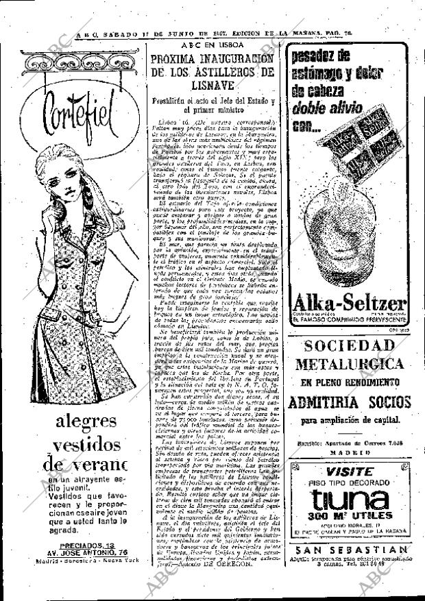 ABC MADRID 17-06-1967 página 74