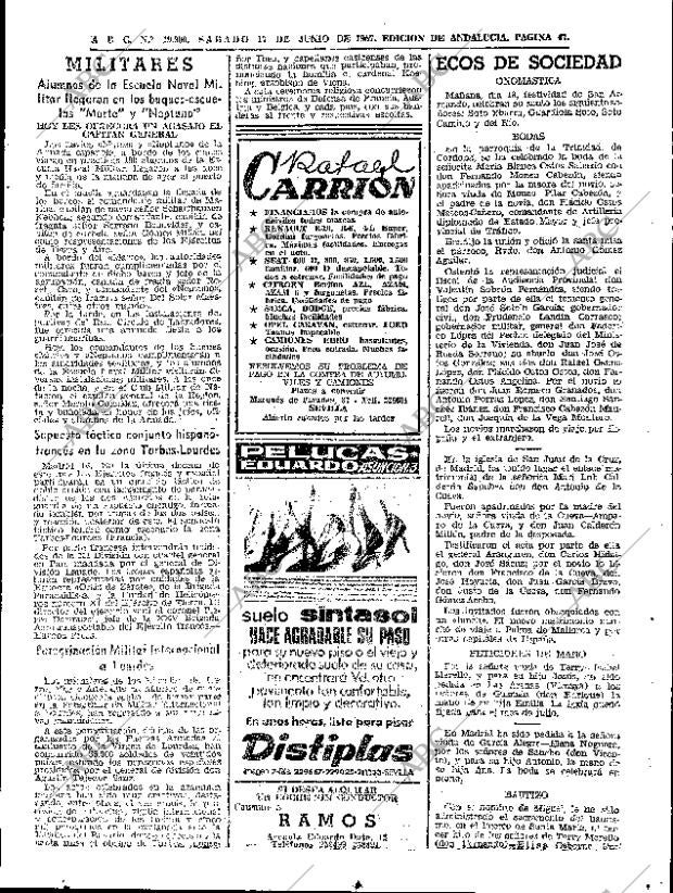 ABC SEVILLA 17-06-1967 página 47