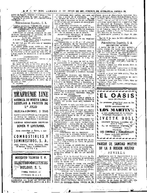 ABC SEVILLA 17-06-1967 página 50