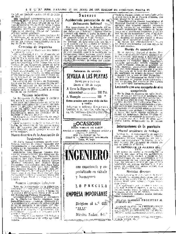 ABC SEVILLA 17-06-1967 página 62
