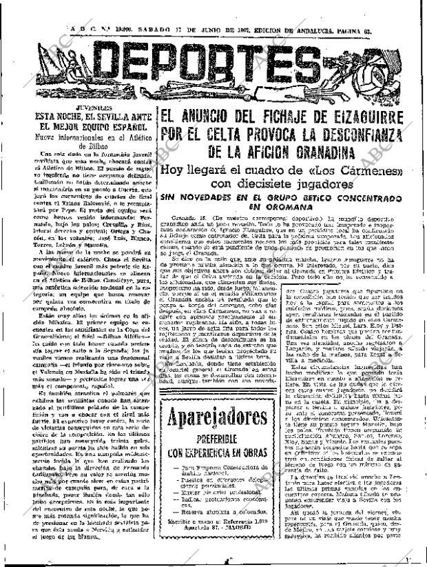 ABC SEVILLA 17-06-1967 página 63